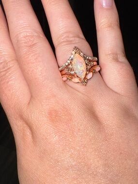 Rose gold opal rings